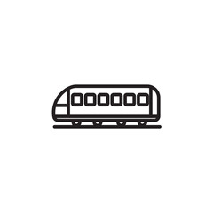 Monorail thin line vector icon.