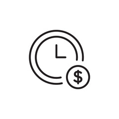 Time Is Money thin line vector icon.