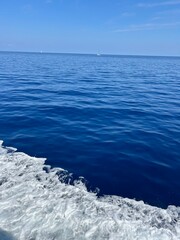blue water with sea foam