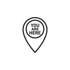 You Are Here Pointer thin line vector icon.