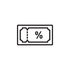 Voucher thin line vector icon.