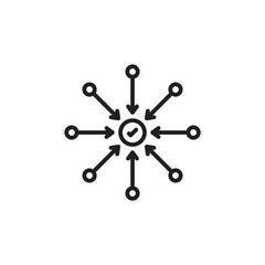 Centralized thin line vector icon.