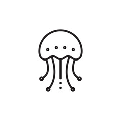 Jellyfish thin line vector icon.