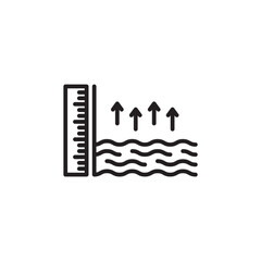 Sea Level thin line vector icon.
