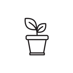 Plant Pot thin line vector icon.