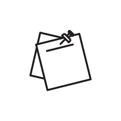 Sticky Notes thin line vector icon.