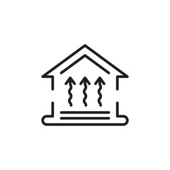 Underfloor Heating thin line vector icon.