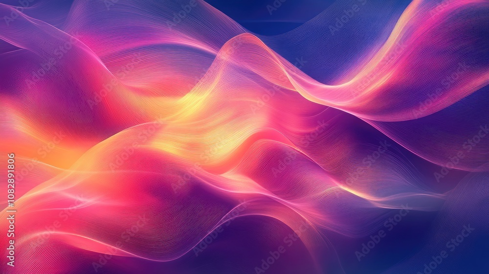 Poster colorful abstract background featuring dynamic motion blur design in a line art style