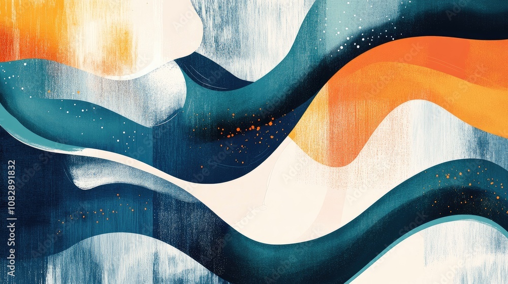 Poster abstract line art illustration creating an artistic background with a monotype style