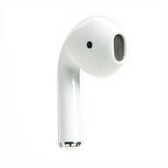White earbud isolated on a white background