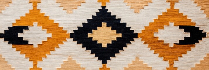 Abstract Southwestern textile pattern showcasing diamond shapes in earthy colors with traditional Navajo-inspired design
