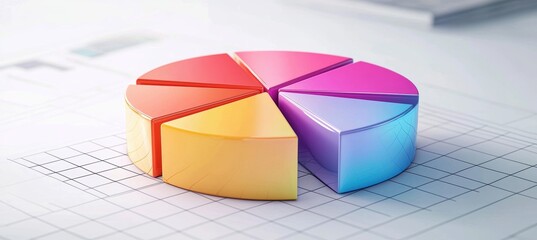 Obraz premium Colorful Pie Chart of 2024 Global Ad Spending by Medium for Print and Digital Design