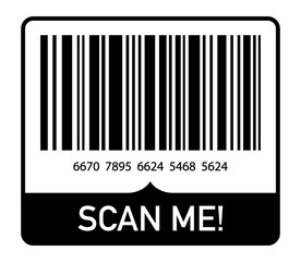 Barcode scan icon black color for mobile app and payment vector