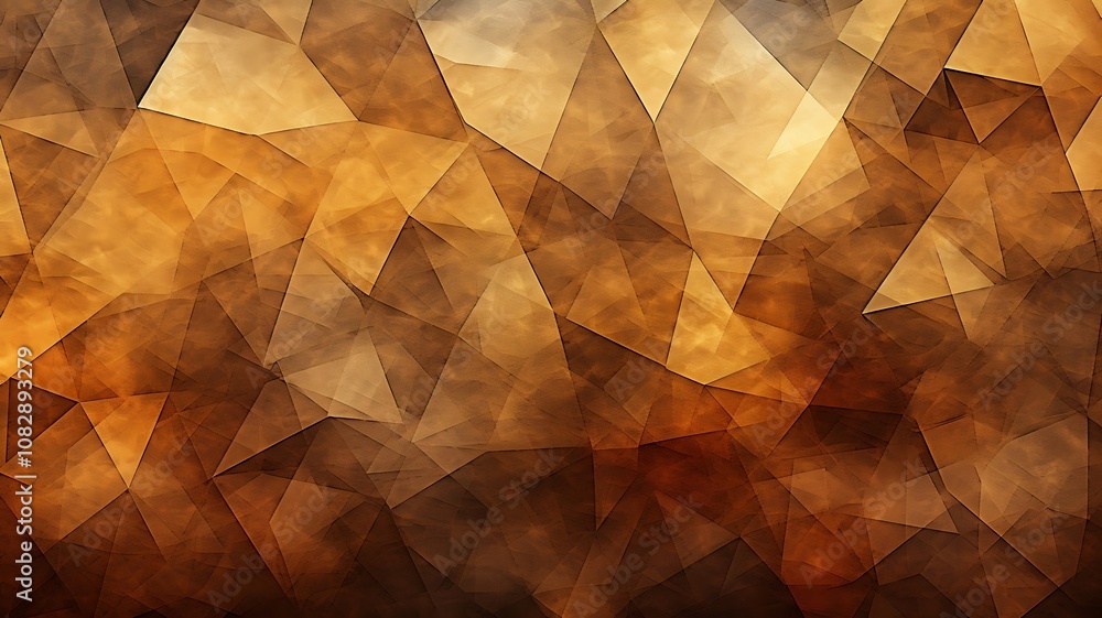 Poster brown triangular shapes form a warm and mesmerizing pattern design