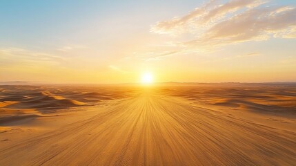 Desert Road at Sunset
