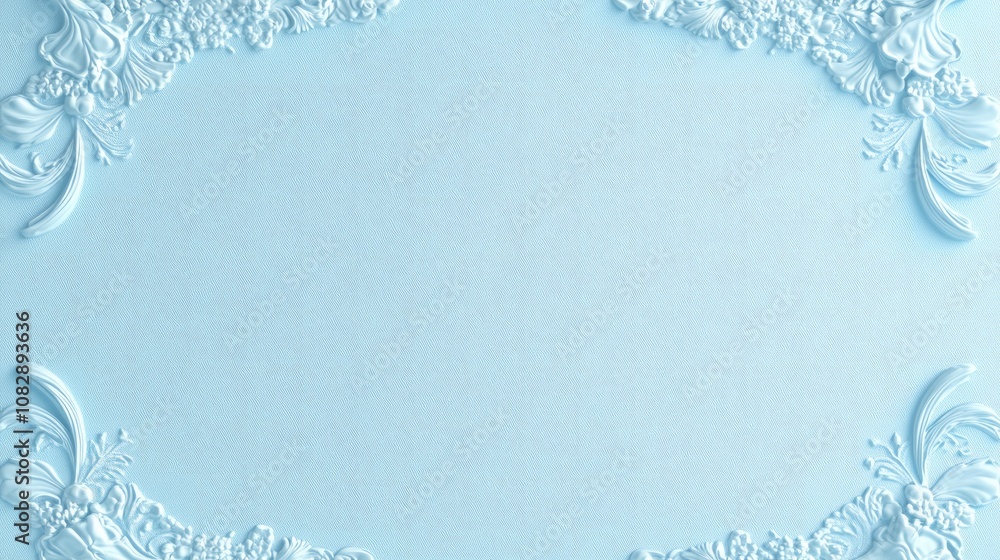 Aufkleber light blue solid background featuring an abstract vertical frame with copy space includes a guilloch