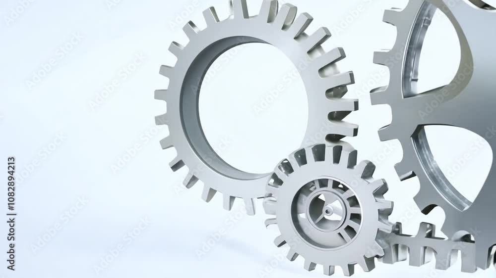 Aufkleber of white gears rotating in a clock mechanism background generative ai