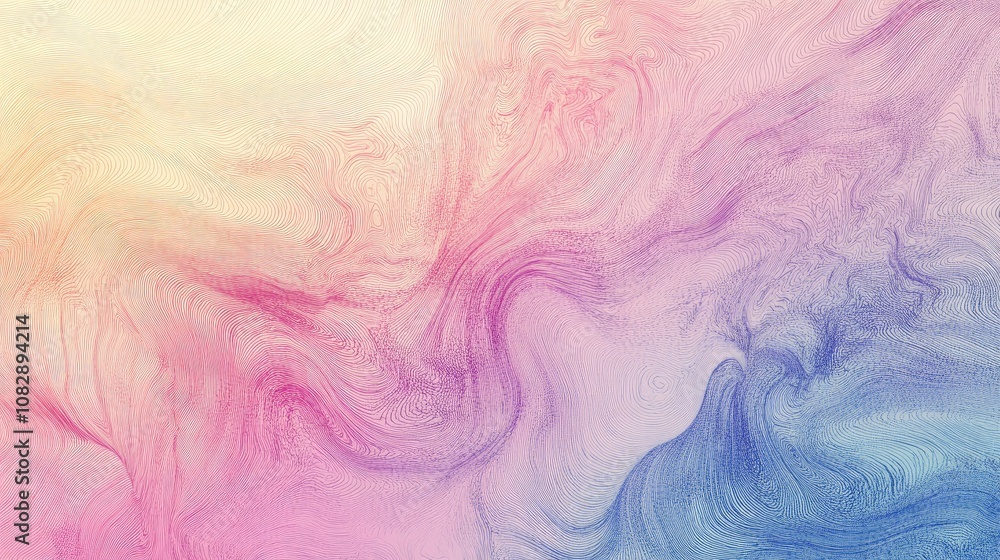 Poster line art illustration featuring a gradient background with a textured noise effect