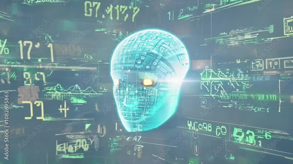 Poster emergence of artificial intelligence with numbers and symbols generative ai