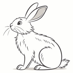 white rabbit isolated on white