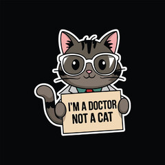 Cute Cartoon Kitten with Big Eyes and a Happy Expression