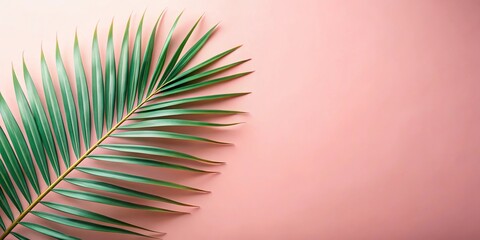 Fototapeta premium Close-up of a palm leaf against a pastel colorful background with good lighting and colors
