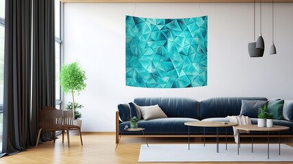 Turquoise Triangular Shapes Form a Mesmerizing and Symmetrical Design

