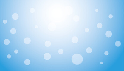 Light blue gradient background with bokeh lights creating a snow effect and a festive Christmas atmosphere. Abstract blue backdrop with smooth light transition, vector illustration.