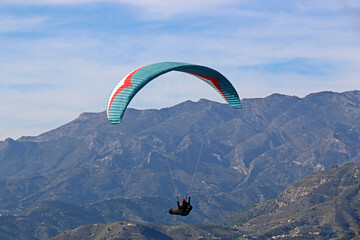 Paraglider flying from Itrabo, Spain