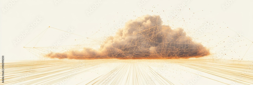 Poster A data cloud graphic displays thin lines radiating outward, symbolizing the vast network of digital connectivity and information exchange. Generative AI
