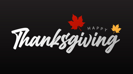 Happy Thanksgiving Day, trendy Thanksgiving Day banner with fall foliage, perfect background for social media, greeting cards, promotion and advertising 