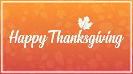 Happy Thanksgiving Day, trendy Thanksgiving Day banner with fall foliage, perfect background for social media, greeting cards, promotion and advertising 