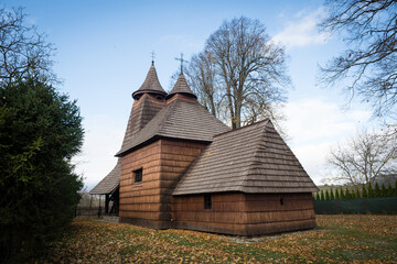 The Greek Catholic wooden church of St Lucas the Evangelist in Trocany, Slovakia