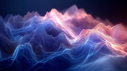 Fototapeta premium Vibrant abstract glowing wave pattern with blurred neon colors, concept for digital technology, business innovation and futuristic design