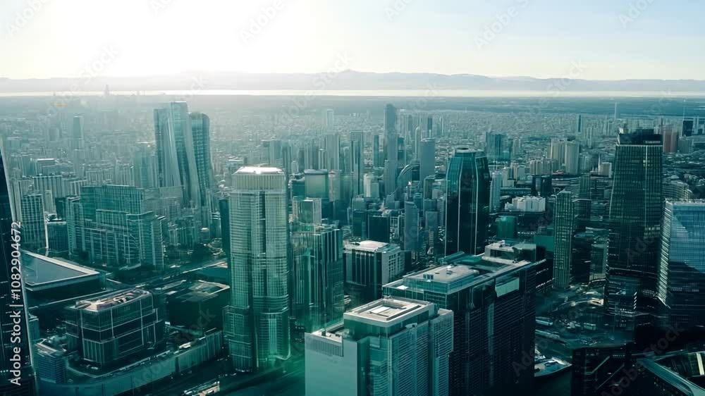 Poster modern architecture and landscape view generative ai