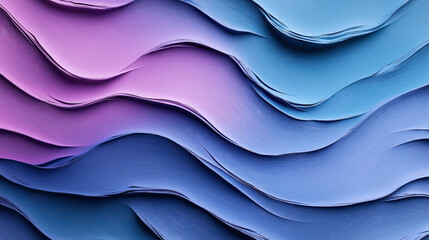 Obraz premium Abstract wavy texture with smooth layered patterns in shades of blue and purple, resembling flowing brush strokes or stratified geological formations.