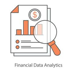 Financial Data Analytics Icon – Graph with Currency Symbols Highlighting Financial Insights.