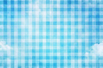 Blue checkered background sky watercolor illustration