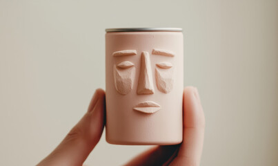 Elegant Minimalist Ceramic with Facial Sculpture for Modern Interior Aesthetics
