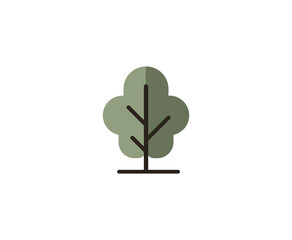 Vector illustration of cartoon tree with foliage