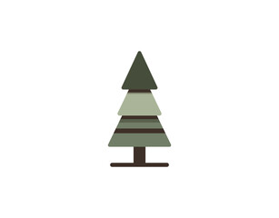Vector illustration of cartoon Christmas tree with foliage