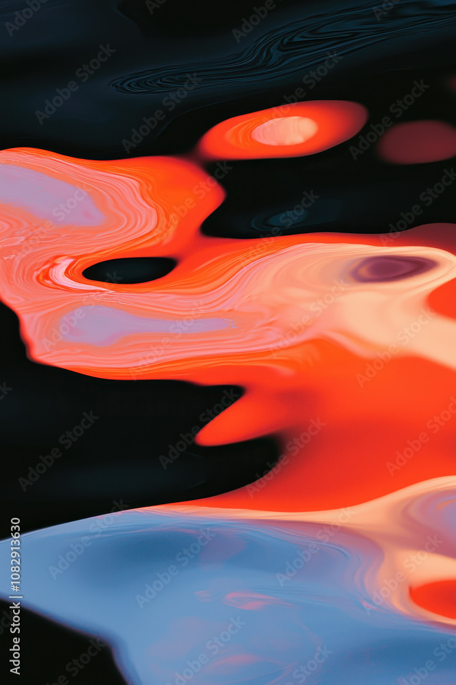 Poster exploring abstract fluidity: a journey through vibrant colors and dynamic motion