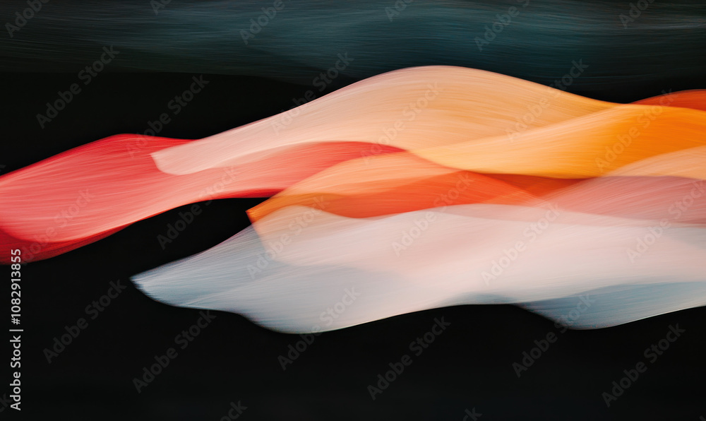 Poster captivating abstract waves in dynamic motion with vivid gradient tones