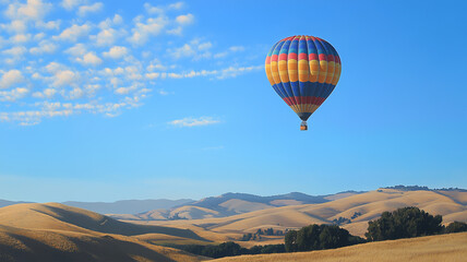 青空に浮かぶカラフルな熱気球