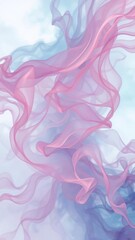 Fototapeta premium Abstract blue, pink, and purple smokey wave with dynamic movement and soft ethereal vibes, blue, vibrant, design