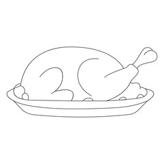 Chicken continuous single line art