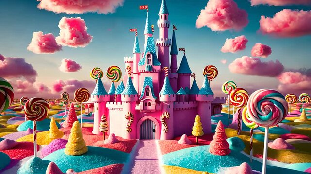  Whimsical Candy Castle in a Fantasy Land