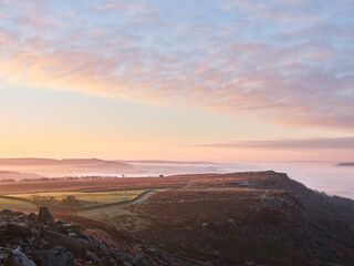 Dawn light over Baslow Edge, Peak District, UK