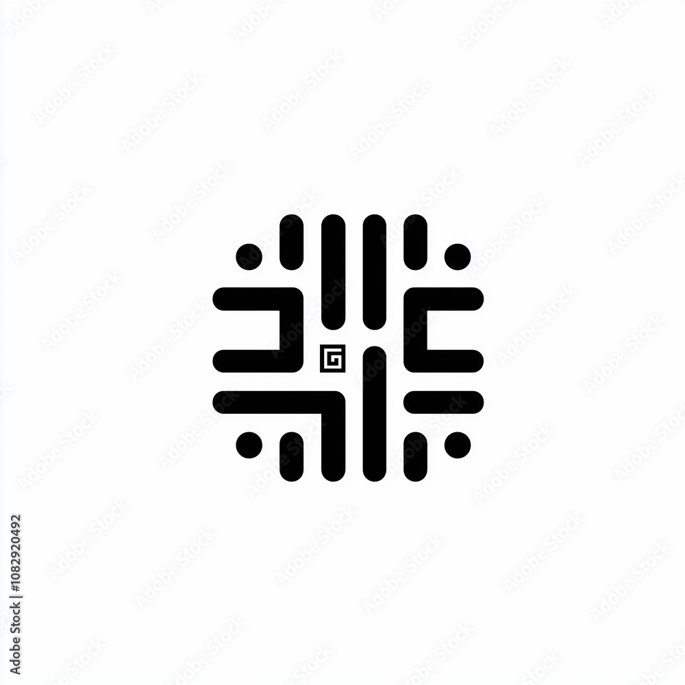 Aufkleber abstract geometric pattern black and white circular design element