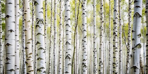 Obraz premium Birch Trees in Forest, Nature, Background ,birch, forest